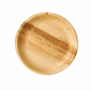 25 assiettes rondes en feuille de palmier 23 cm