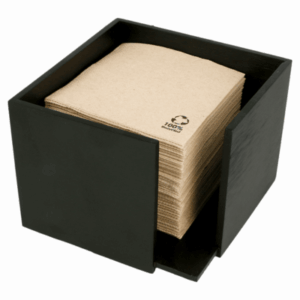 Distributeur de serviettes en bambou Nature noir