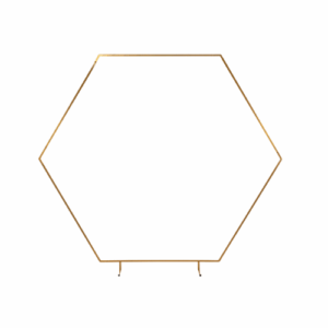 Arche Hexagonale Dorée en Acier pour Cérémonie de Mariage H 220 cm x L 240 cm